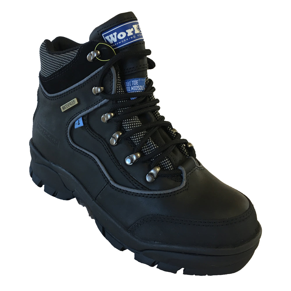 Buckler Workit Steel Toe Safety S3 HRO Waterproof Leather Hiker Boots WK002WPBK - Premium SAFETY HIKER BOOTS from Buckler - Just £44.99! Shop now at workboots-online.co.uk