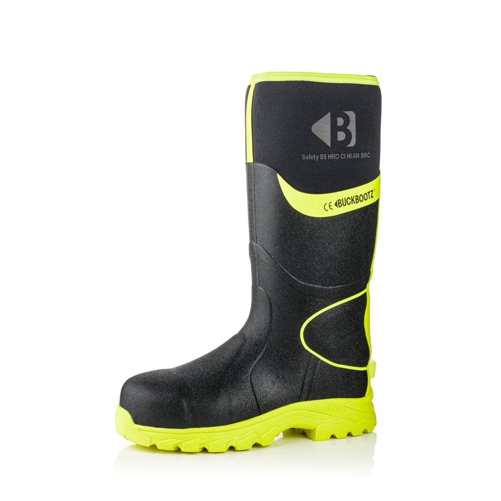 Buckler BBZ8000 S5 360° High Visibility Neoprene / Rubber Safety Wellington Boot with Ankle Protection - Premium WELLINGTON BOOTS from Buckler - Just £94.20! Shop now at workboots-online.co.uk