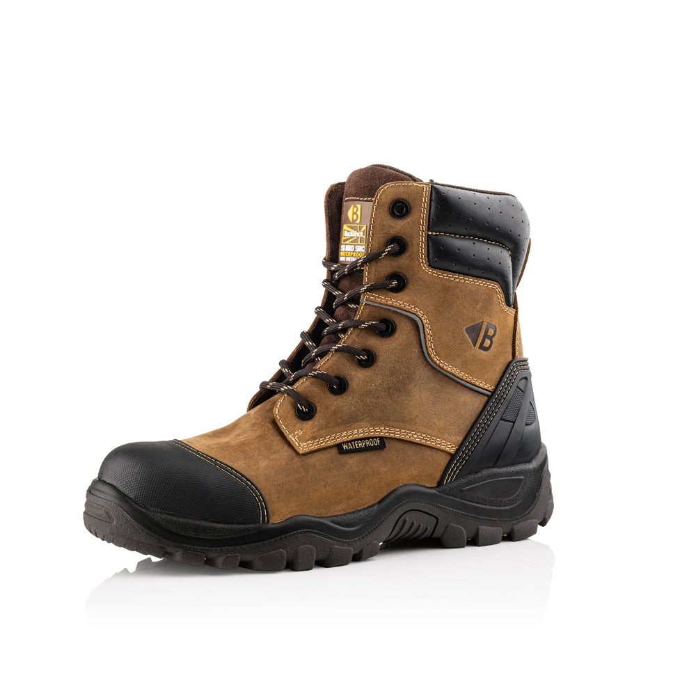 Buckler BSH008 S3 HRO SRC WRU Dark Brown High Leg Style Safety Lace Zip Boot - Premium SAFETY BOOTS from Buckler - Just £93.45! Shop now at workboots-online.co.uk