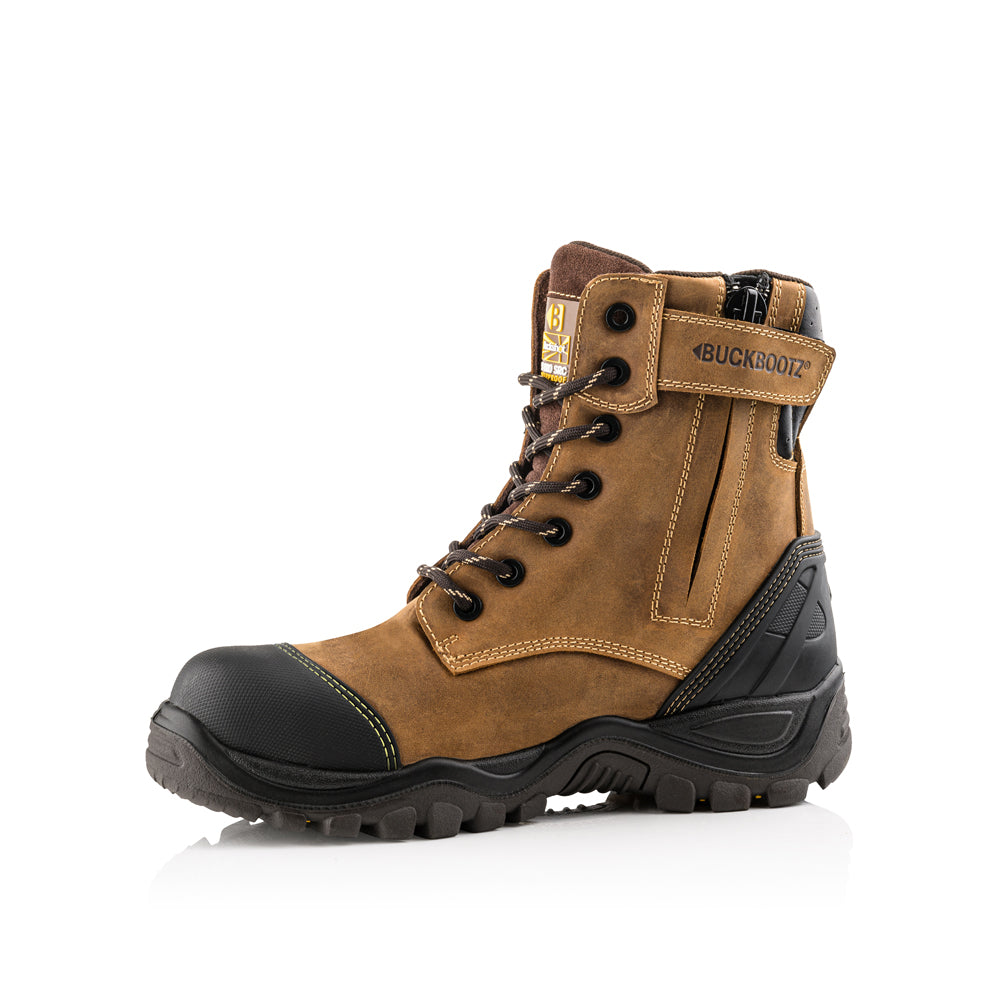 Buckler BSH008 S3 HRO SRC WRU Dark Brown High Leg Style Safety Lace Zip Boot - Premium SAFETY BOOTS from Buckler - Just £93.45! Shop now at workboots-online.co.uk