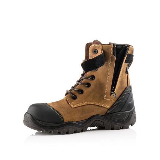 Buckler BSH008 S3 HRO SRC WRU Dark Brown High Leg Style Safety Lace Zip Boot - Premium SAFETY BOOTS from Buckler - Just £93.45! Shop now at workboots-online.co.uk