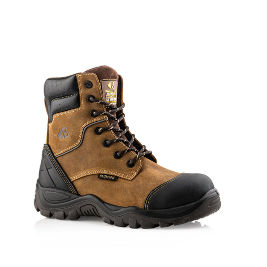 Buckler BSH008 S3 HRO SRC WRU Dark Brown High Leg Style Safety Lace Zip Boot - Premium SAFETY BOOTS from Buckler - Just £93.45! Shop now at workboots-online.co.uk