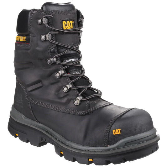 Caterpillar CAT Premier High Leg Combat Safety Work  Boot - Side Zip - Premium SAFETY BOOTS from Caterpillar - Just £132.99! Shop now at workboots-online.co.uk