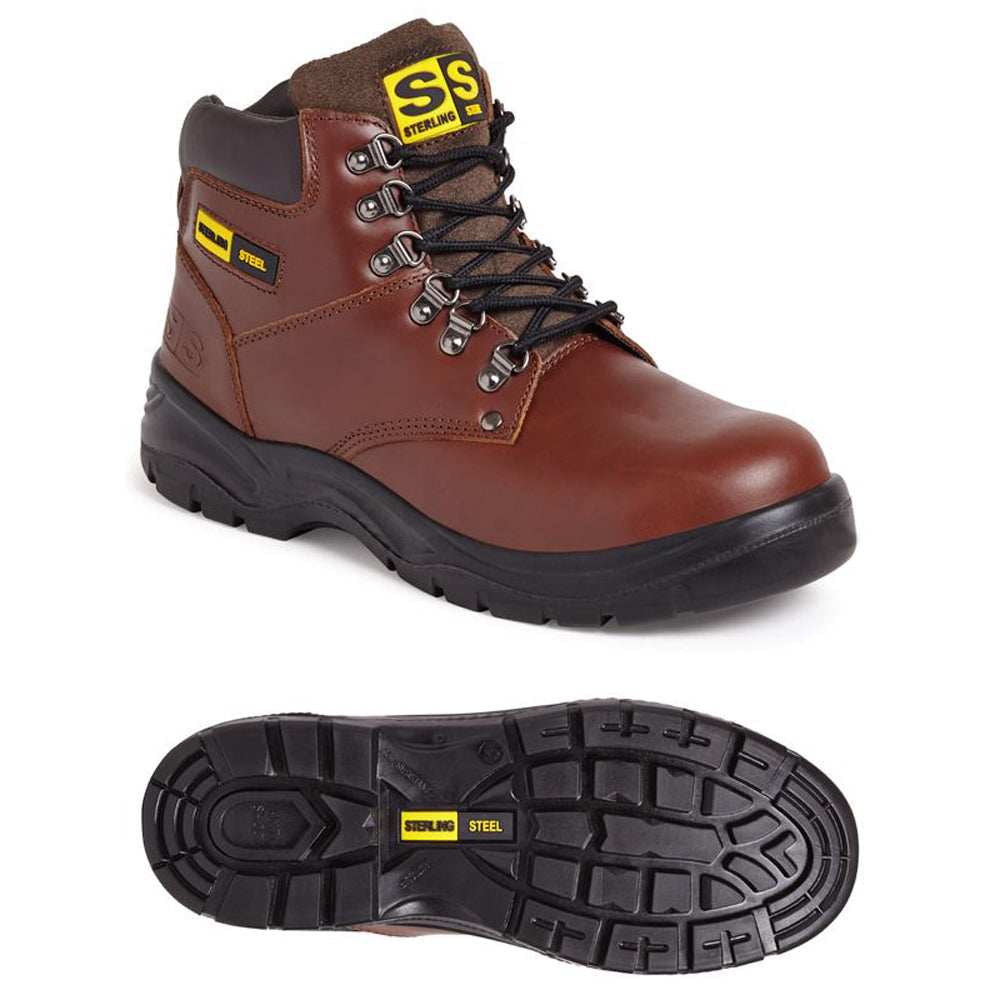 Sterling SS807SM Leather Safety Steel Toe Cap Boot - Premium SAFETY BOOTS from Apache - Just £30.99! Shop now at workboots-online.co.uk