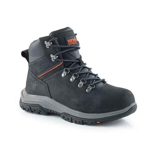 Scruffs Rafter Black Leather Safety Work Boots - Premium SAFETY BOOTS from Scruffs - Just £42.99! Shop now at workboots-online.co.uk