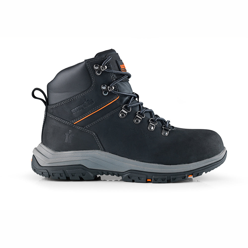 Scruffs Rafter Black Leather Safety Work Boots - Premium SAFETY BOOTS from Scruffs - Just £42.99! Shop now at workboots-online.co.uk
