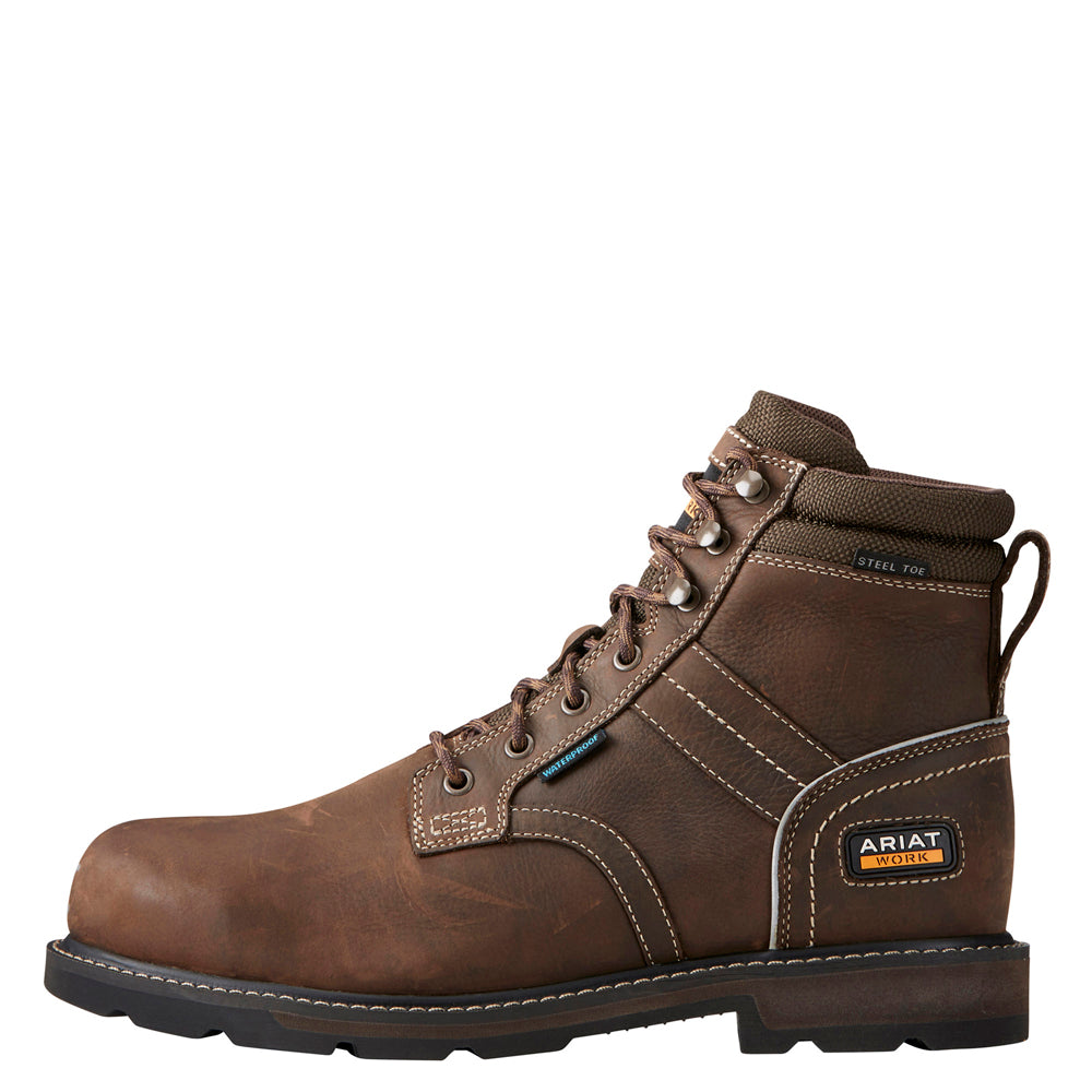 Ariat P13621 Groundbreaker 6" Lace Steel Toe Waterproof Work Boot - Premium SAFETY BOOTS from Ariat - Just £117.86! Shop now at workboots-online.co.uk
